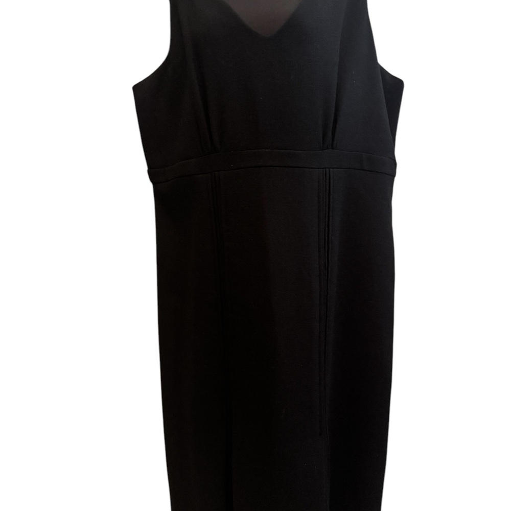 Black V-Neck Sheath Midi Dress Plus Size